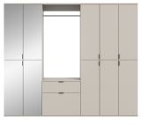 Garderobe Set Line-Up in Kaschmir, Garderobenschrank mit Spiegel 213 x 193 cm