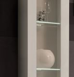 Wohnwand Option in Kaschmir Schrankwand 4-teilig h�ngend mit Ethanol Kamin und LED, 260 x 170 cm