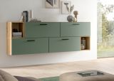 Sideboard Onawa in Gr�n und Artisan Eiche Kommode h�ngend / stehend 176 cm, Soft-Close