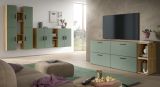 Sideboard Onawa in Gr�n und Artisan Eiche Kommode h�ngend / stehend 176 cm, Soft-Close