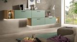 Sideboard Onawa in Gr�n und Artisan Eiche Stauraumschrank 277 cm, Soft-Close