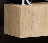 Wohnwand Option in Jackson Eiche Schrankwand 5-teilig h�ngend inkl. LED und Push-To-Open, 260 cm