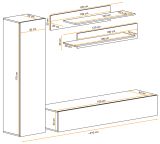 Wohnwand Option in Jackson Eiche Schrankwand 4-teilig h�ngend mit Push-To-Open, 210 x 170 cm