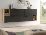 Sideboard Onawa in Grau und Artisan Eiche Kommode h�ngend / stehend 176 cm, Soft-Close