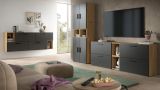 Sideboard Onawa in Grau und Artisan Eiche Stauraumschrank 277 cm, Soft-Close