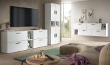 Wohnwand Onawa in wei� Wohnkombination h�ngend / stehend 300 x 178 cm