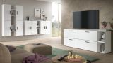 Wohnwand Onawa in wei� Wohnkombination 256 x 178 cm, Soft-Close