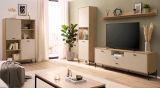 Regalschrank Ingar in Kaschmir und Eiche Highboard 105 x 160 cm, Soft-Close
