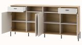 Sideboard Ingar in Kaschmir und Eiche,  Kommode 205 x 95 cm mit Soft-Close