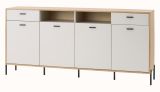 Sideboard Ingar in Kaschmir und Eiche,  Kommode 205 x 95 cm mit Soft-Close