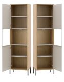 Wohnwand Ingar in Kaschmir und Eiche Wohnkombination 384 cm, mit Soft-Close