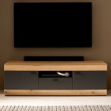 TV-Lowboard Assina in Evoke Eiche und Grau matt, TV Unterschrank 150 cm mit Soft-Close