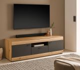 TV-Lowboard Assina in Evoke Eiche und Grau matt, TV Unterschrank 150 cm mit Soft-Close