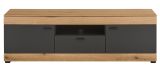 TV-Lowboard Assina in Evoke Eiche und Grau matt, TV Unterschrank 150 cm mit Soft-Close