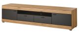 TV-Lowboard Assina in Evoke Eiche und Graphit Grau, Flat-TV Unterschrank 200 cm mit Soft-Close