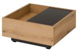 Couchtisch Assina in Evoke Eiche und Graphit Grau, Wohnzimmertisch mit Stauraum, 75 x 75 cm