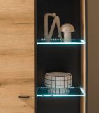 Wohnwand Assina in Evoke Eiche und Graphit Grau, Wohnkombination 350 x 201 cm mit Soft-Close