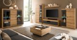 Wohnwand Assina in Evoke Eiche und Graphit Grau 3-teilig 300 cm, Schrankwand mit Soft-Close