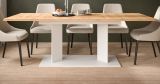 Esstisch Anton in Artisan Eiche und Wei� Tisch 2-fach ausziehbar 140 - 180 - 220 x 90 cm