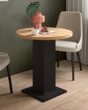 Esstisch Anton in Artisan Eiche und schwarz K�chentisch rund � 70 cm