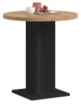 Esstisch Anton in Artisan Eiche und schwarz K�chentisch rund � 70 cm