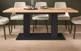 Esstisch Anton in Artisan Eiche und schwarz Tisch 2-fach ausziehbar 140-180-220 x 90 cm