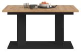 Esstisch Anton in Artisan Eiche und schwarz Tisch 2-fach ausziehbar 140-180-220 x 90 cm