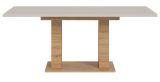Esstisch Home-X in Kaschmir und Artisan Eiche, S�ulentisch ausziehbar 150 - 190 cm