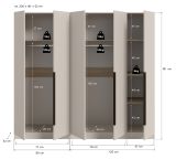 Kleiderschrank Swan in Kaschmir / Sand Dreht�renschrank 5-t�rig 200 x 181 cm