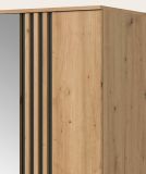 Kleiderschrank Bj�rke in Artisan Eiche und grau Dreht�renschrank mit Spiegel 120 x 192 cm