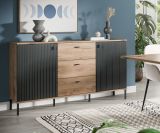 Sideboard Graz in schwarz und Nox Eiche Kommode 154 x 90 cm