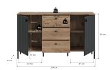Sideboard Graz in schwarz und Nox Eiche Kommode 154 x 90 cm