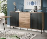 Sideboard Graz in schwarz und Nox Eiche Kommode 154 x 90 cm