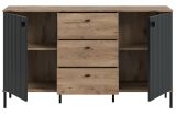 Sideboard Graz in schwarz und Nox Eiche Kommode 154 x 90 cm