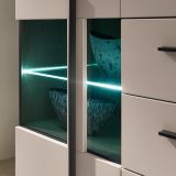 Wohnwand Design-D in Kaschmir und Eiche Wohnkombination Set 4-teilig 340 cm, mit Soft-Close