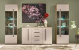 Wohnwand Design-D in Kaschmir und Cremona Eiche Wohnkombination Set 3-teilig 290 cm, mit Soft-Close