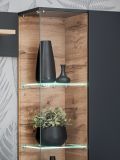 Wohnwand Lester in Anthrazit und Wotan Eiche, Schrankwand inkl. LED und Push-to-Open, 240 x 145 cm