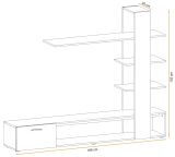 Wohnwand Upgrade in schwarz und Wotan Eiche Schrankwand 2-teilig 190 x 152 cm