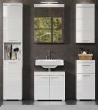 Badezimmer Badm�bel Set Adamo in wei� Hochglanz Badkombination 5-teilig 163 x 190 cm