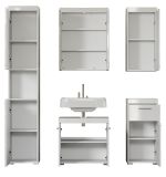 Badezimmer Badm�bel Set Adamo in wei� Hochglanz Badkombination 5-teilig 163 x 190 cm