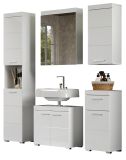 Badezimmer Badm�bel Set Adamo in wei� Hochglanz Badkombination 5-teilig 163 x 190 cm