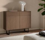 Kommode Breda in Nussbaum 115 x 98 cm mit Push-to-Open-Funktion
