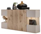 Sideboard Cathlyn in Eiche und Kaschmir Kommode inkl. LED, 160 x 92 cm
