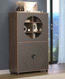 Vitrine Oriana in Bronze und Rostoptik, Highboard 97 x 163 cm mit Soft-Close