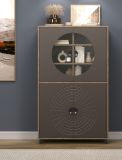 Vitrine Oriana in Bronze und Rostoptik, Highboard 97 x 163 cm mit Soft-Close