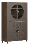 Vitrine Oriana in Bronze und Rostoptik, Highboard 97 x 163 cm mit Soft-Close