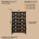 Vitrine Oriana in Bronze und Rostoptik, Highboard 97 x 163 cm mit Soft-Close