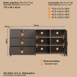 Sideboard Oriana in Bronze und RostoptikKommode 176 cm, Soft-Close