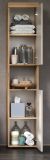Badezimmer Hochschrank Celeste in Kaschmir und Evoke Eiche Badschrank 36 x 184 cm