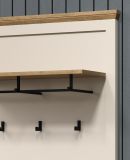 Garderobe Set 4-teilig Cozy in Kaschmir und Stein Eiche Landhaus Garderobenkombination 160 cm, Soft-Close